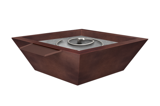 Copper Fire & Water Bowl - Antique Patina