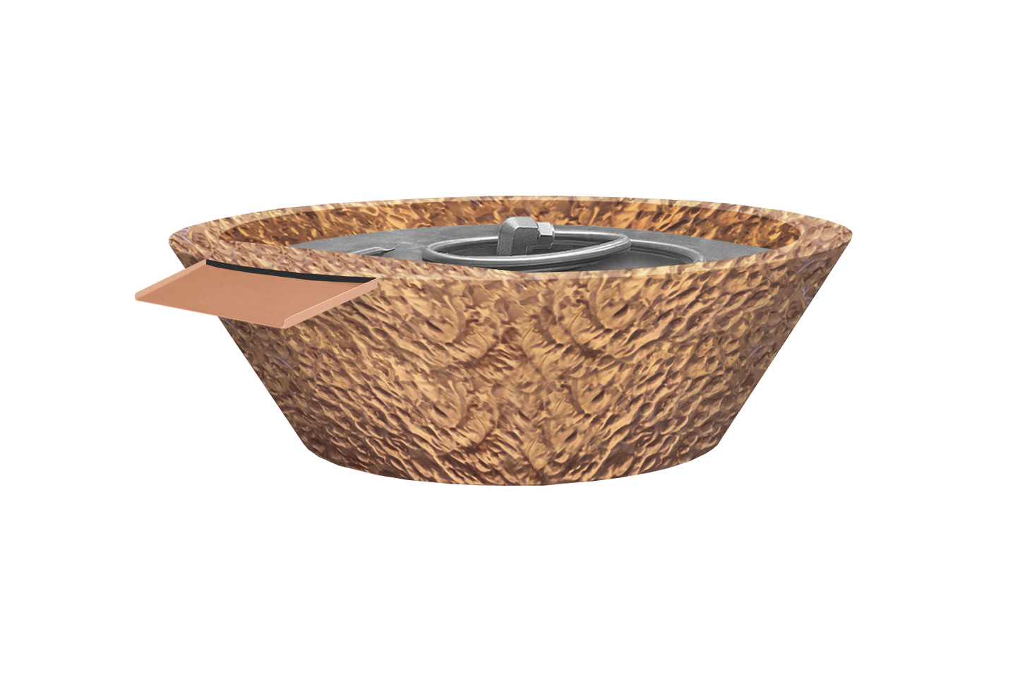 Copper Fire & Water Bowl - Hammered Polished Patina