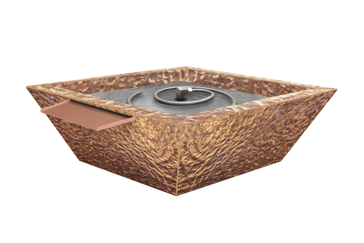 Copper Fire & Water Bowl - Hammered Polished Patina