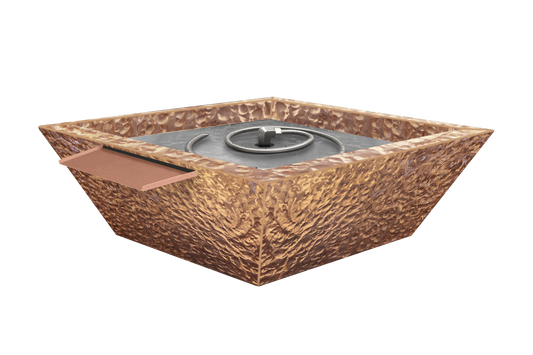 Copper Fire & Water Bowl - Hammered Polished Patina