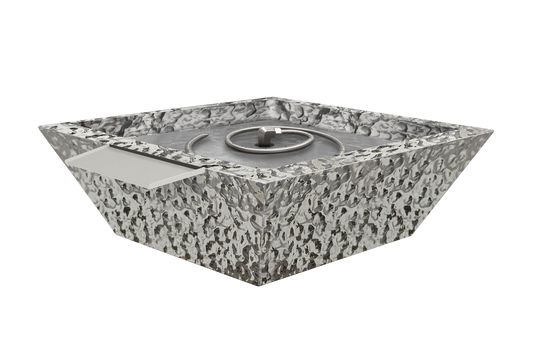 Stainless Steel Fire & Water Bowl - Hammered Polished