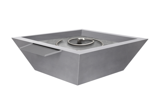 Stainless Steel Fire & Water Bowl - Raw Stainless